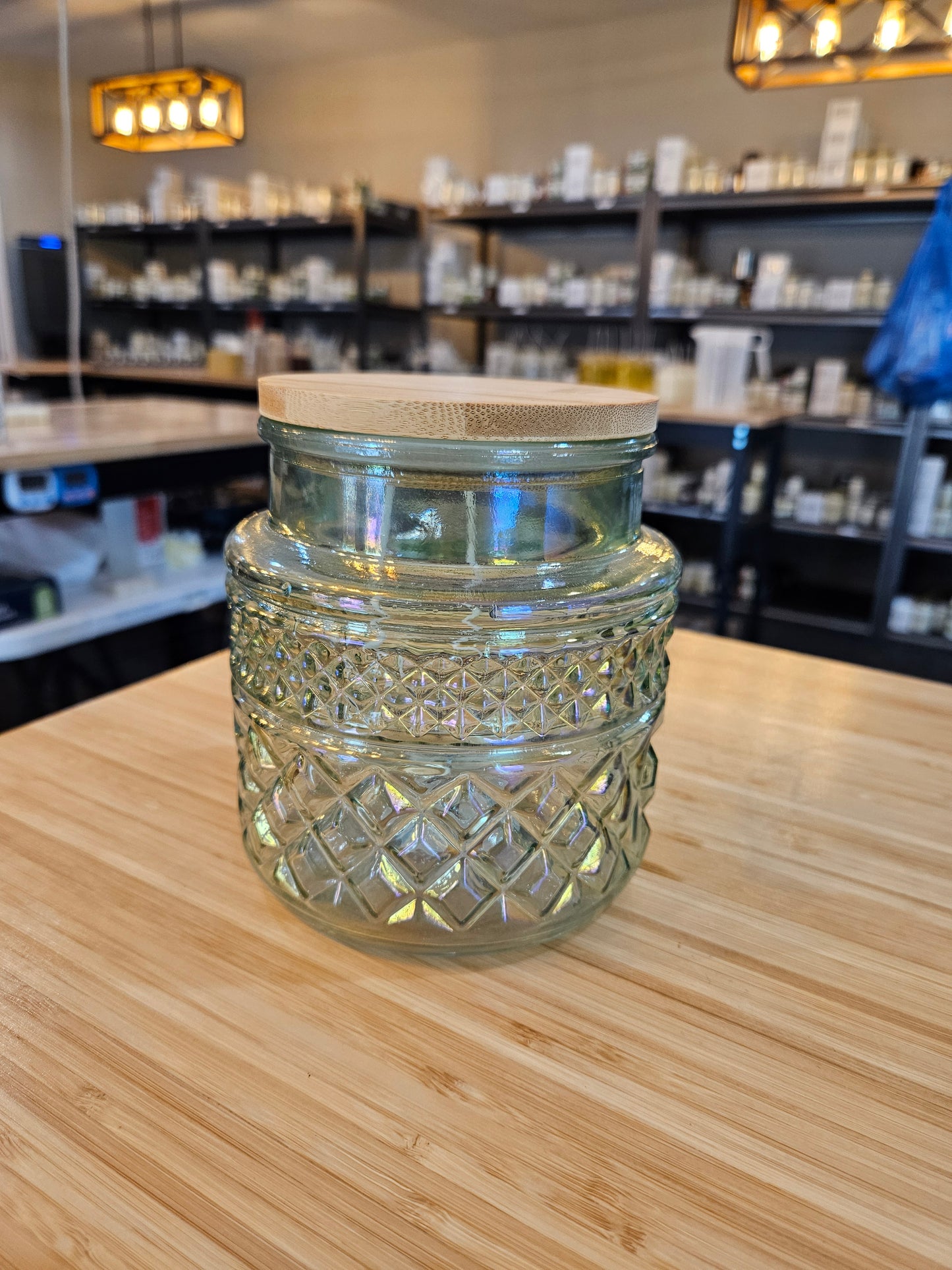 Light Green Glass Jar