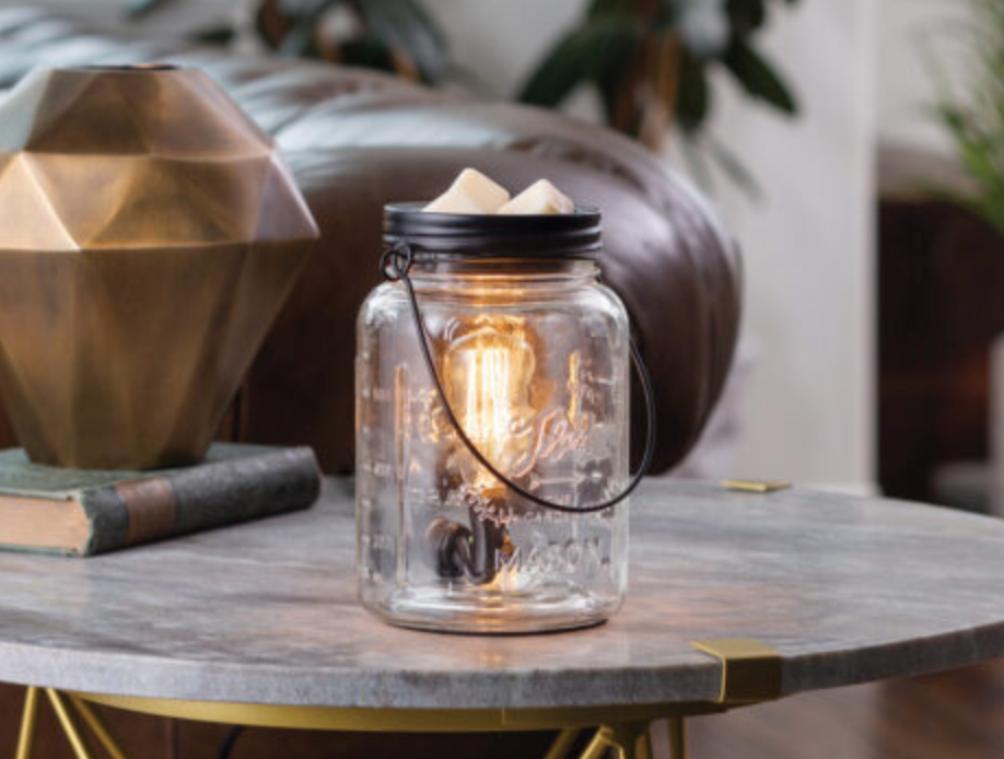 Glass Mason Jar Wax Melter Lantern