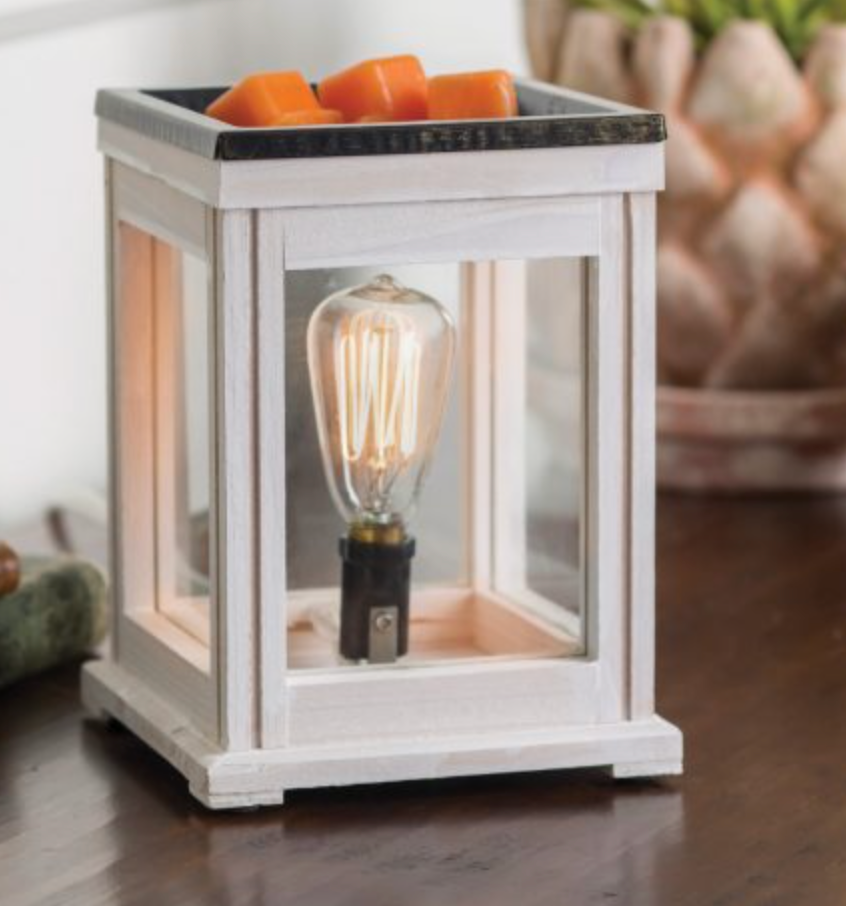 Weathered Wood Vintage Bulb Wax Melter Lantern