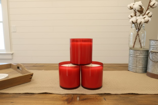 Red Farmhouse Candle